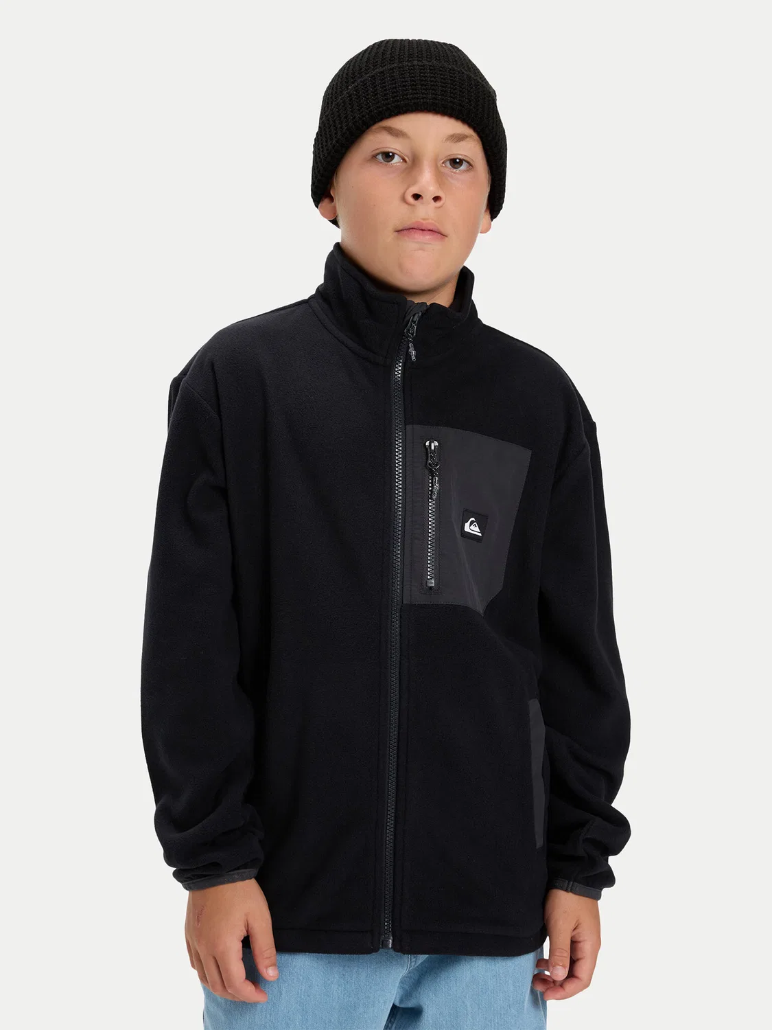 Флисовая куртка удобного кроя для мальчика Ice Fields Quiksilver, черный