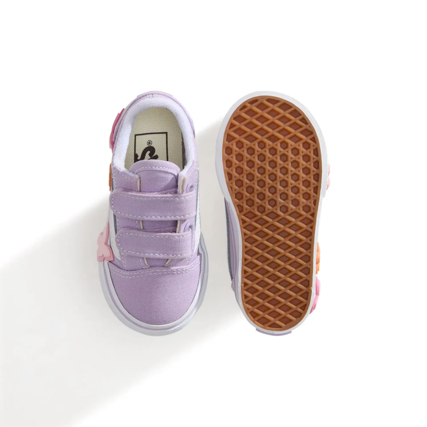 Детские кроссовки для мальчиков с липучками Old Skool V Butterfly Vans, Lila — фото 3