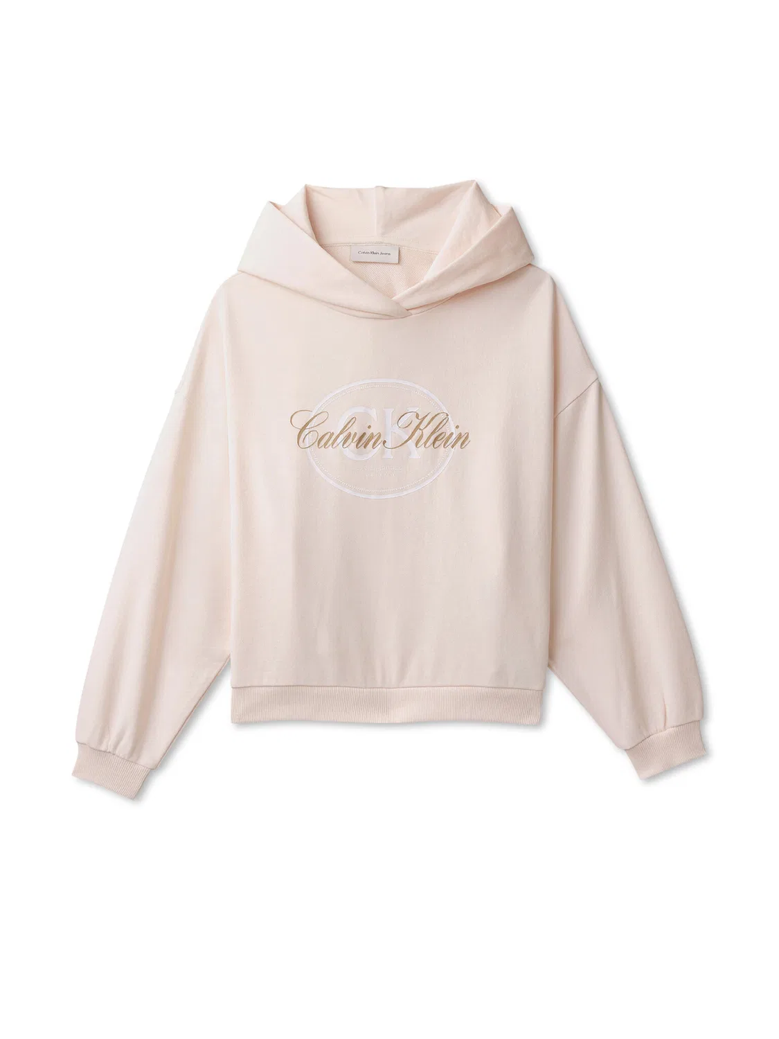 Свитшот свободного кроя для девочки Oval Calvin Klein, розовый — фото 4