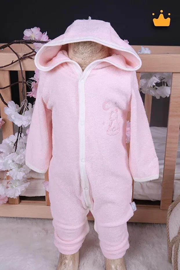 Детский комбинезон из махры с принтом Teddy Bear Babyhola, Pink — фото 2