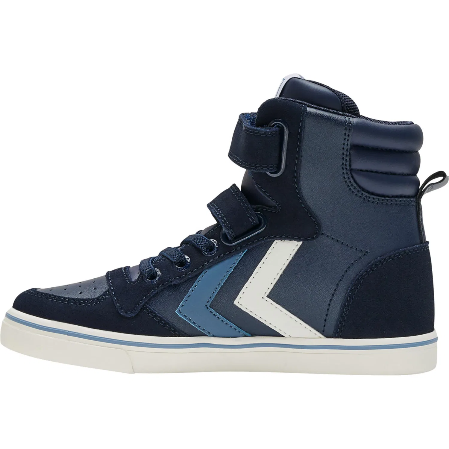Детские высокие кожаные кроссовки Slimmer Stadil Junior Hummel, Dunkelblau — фото 4