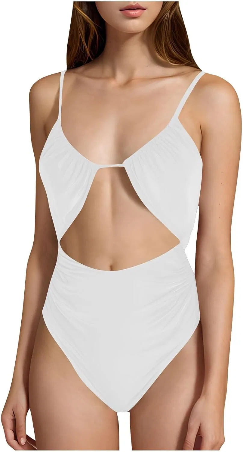 Женский цельный купальник с вырезами Monokinis, White