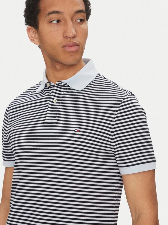 Поло regular fit Tommy Hilfiger, темно-синий — фото 4
