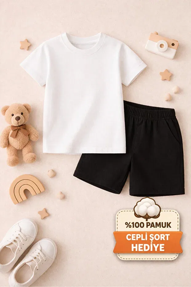 Детская хлопковое футболка с коротким рукавом Sportivea, White