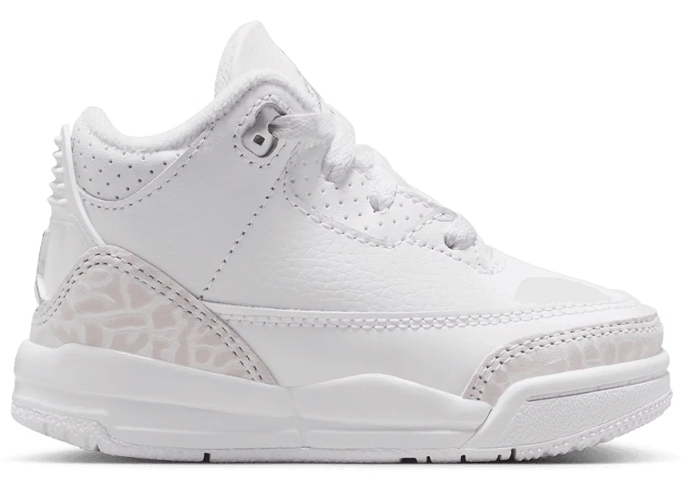 Детские кроссовки Lifestyle с металлическими акцентами Jordan 3 Retro, White/White/Metallic Silver
