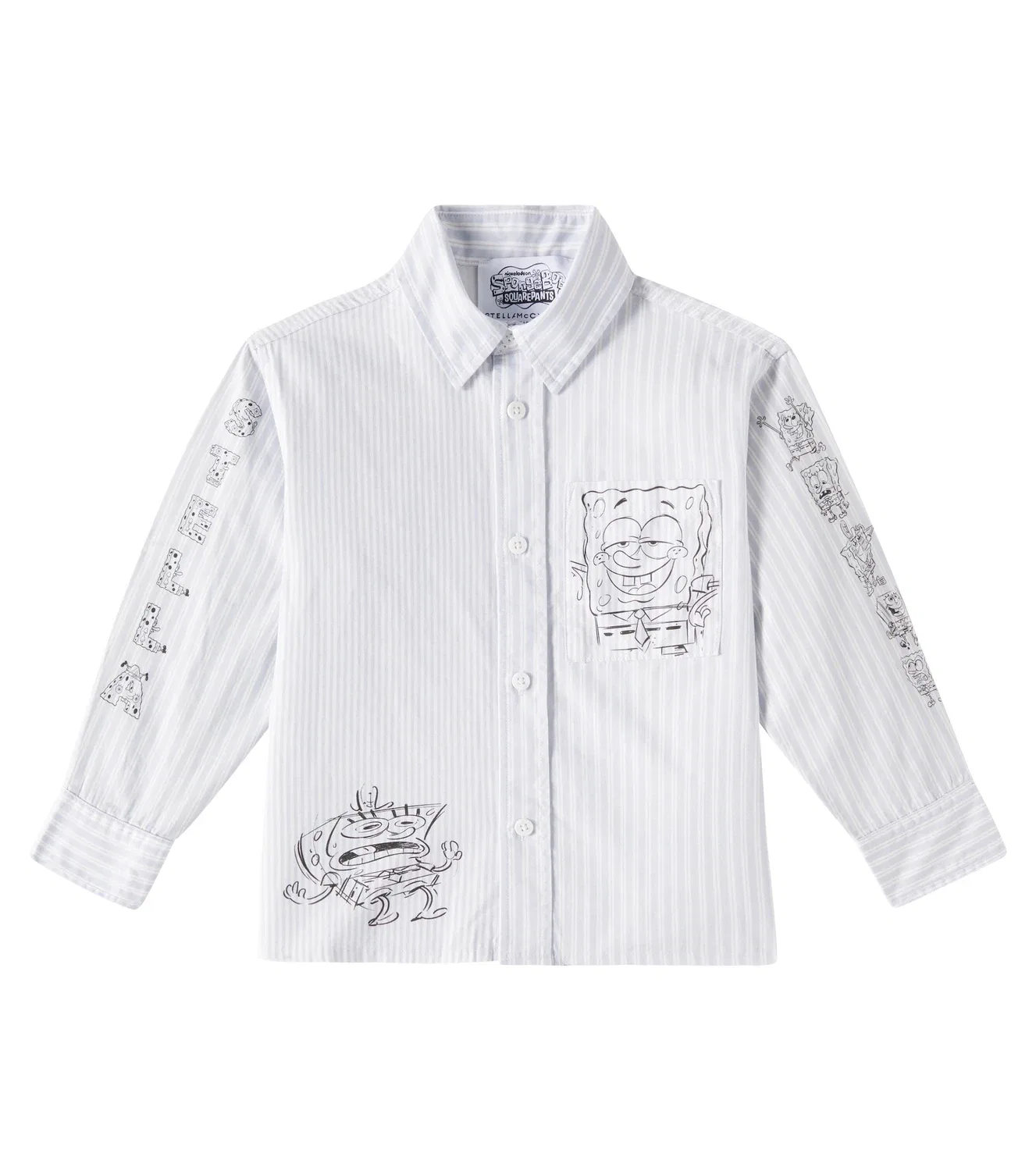Рубашка-футболка хлопковая SpongeBob SquarePants Stella Mccartney Kids, белый