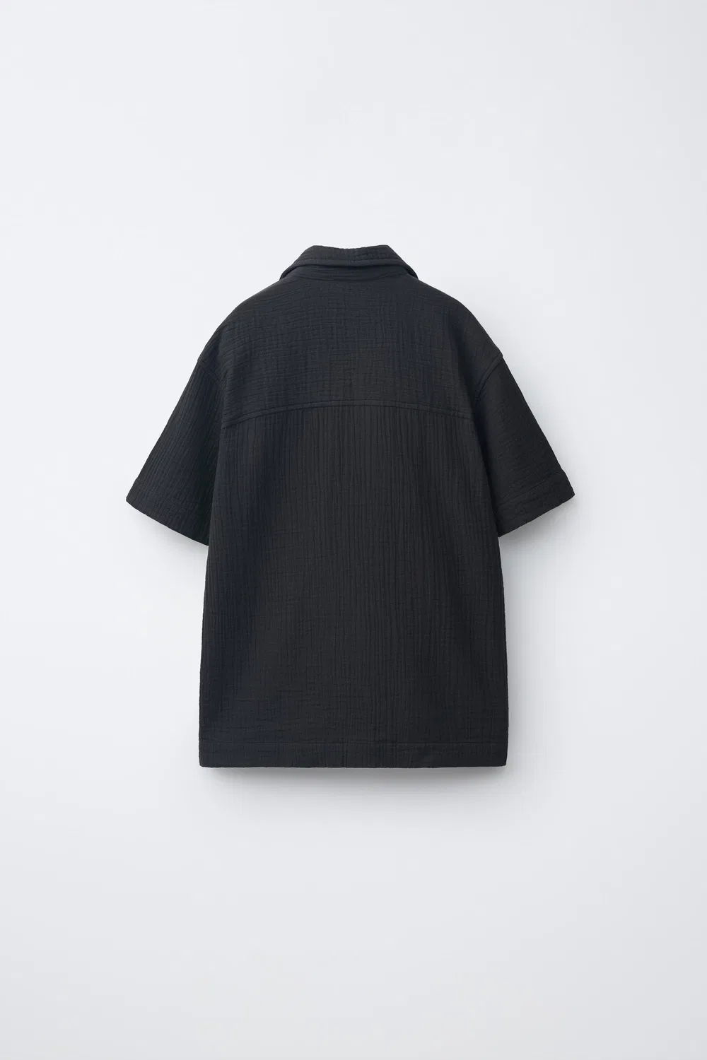 Текстурированная рубашка для боулинга ZARA, Black — фото 2