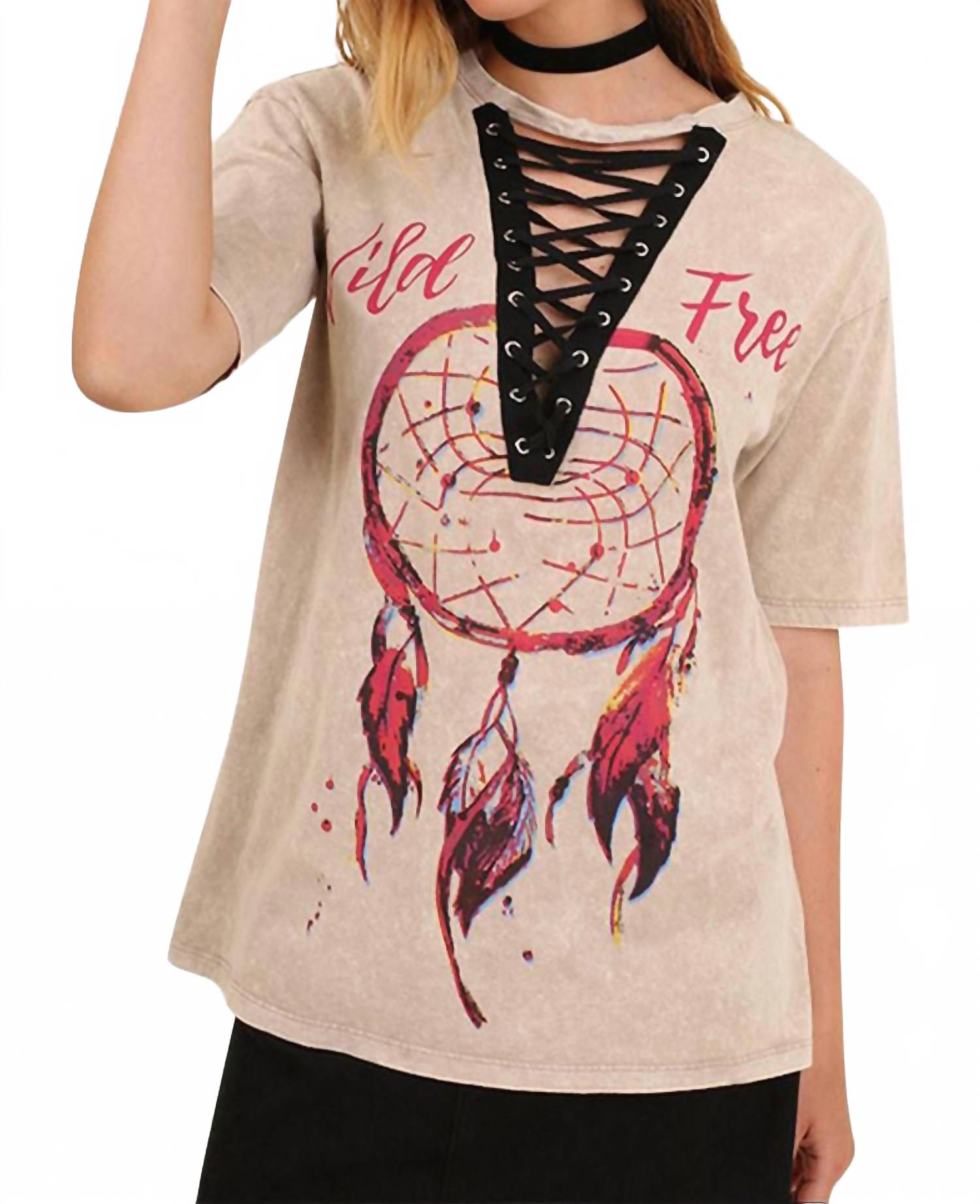 

Графический топ Dream Catcher в цвете латте Umgee, Latte