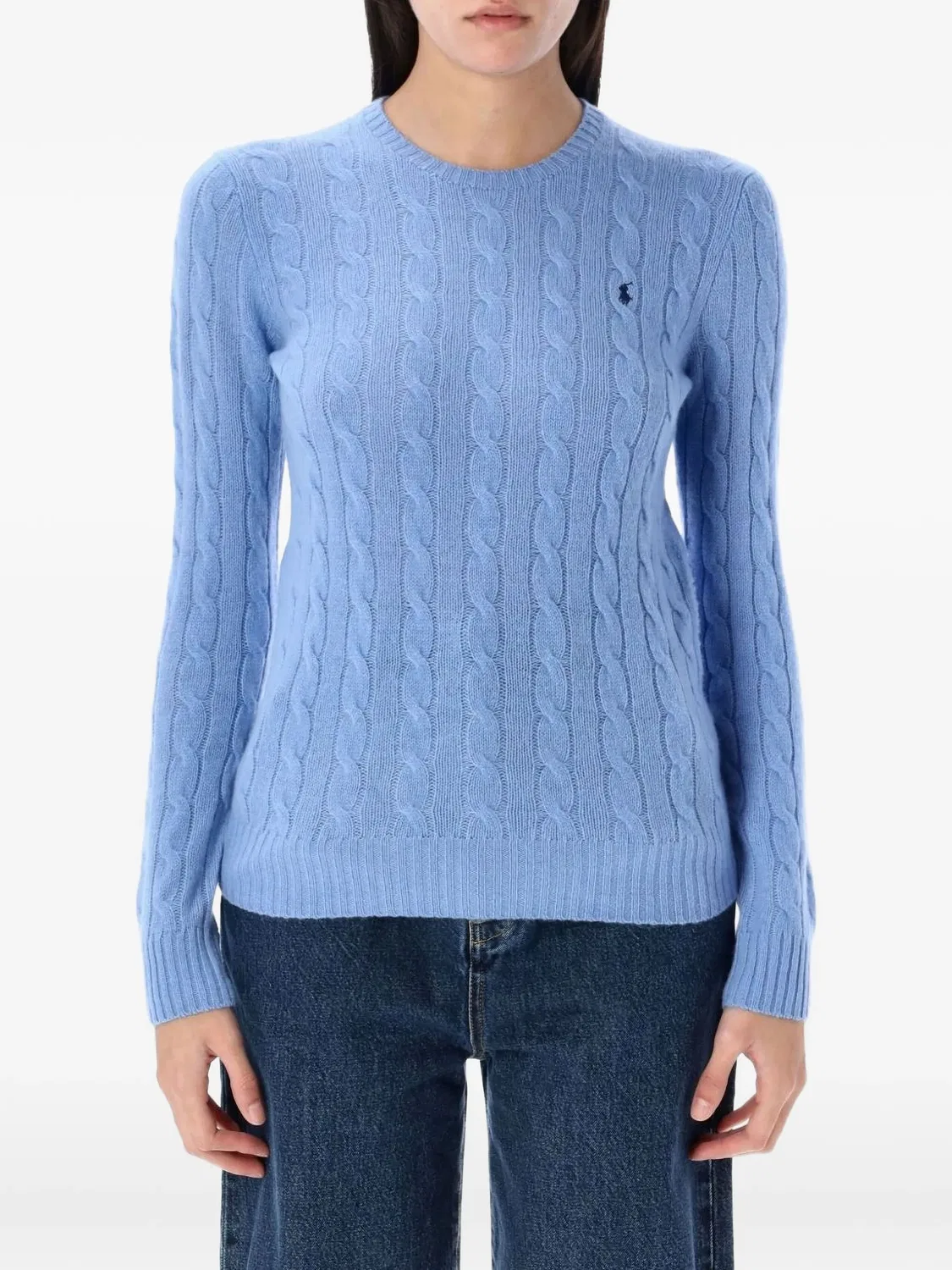 Свитер с косой вязкой Polo Ralph Lauren, голубой