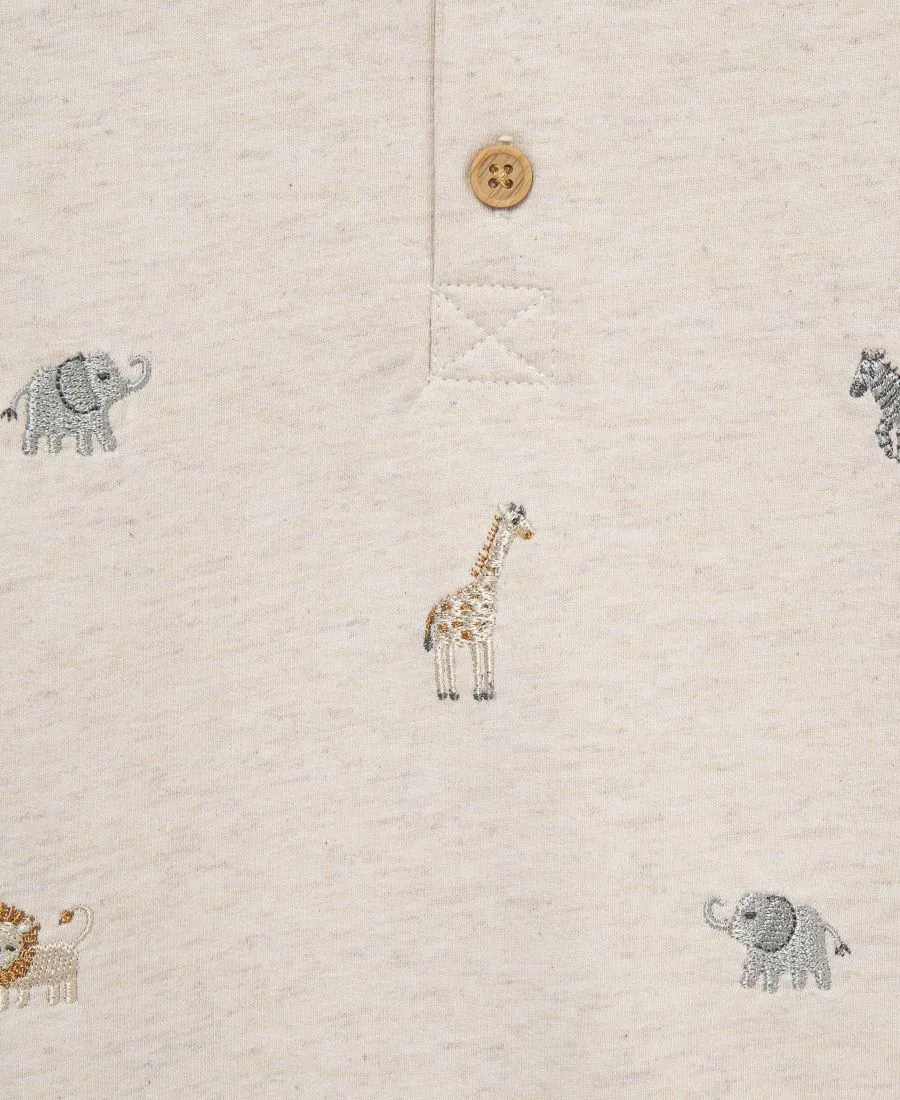 Комплект: боди-комбинезон с длинным рукавом и носки, Safari Little Me, Oatmeal — фото 4