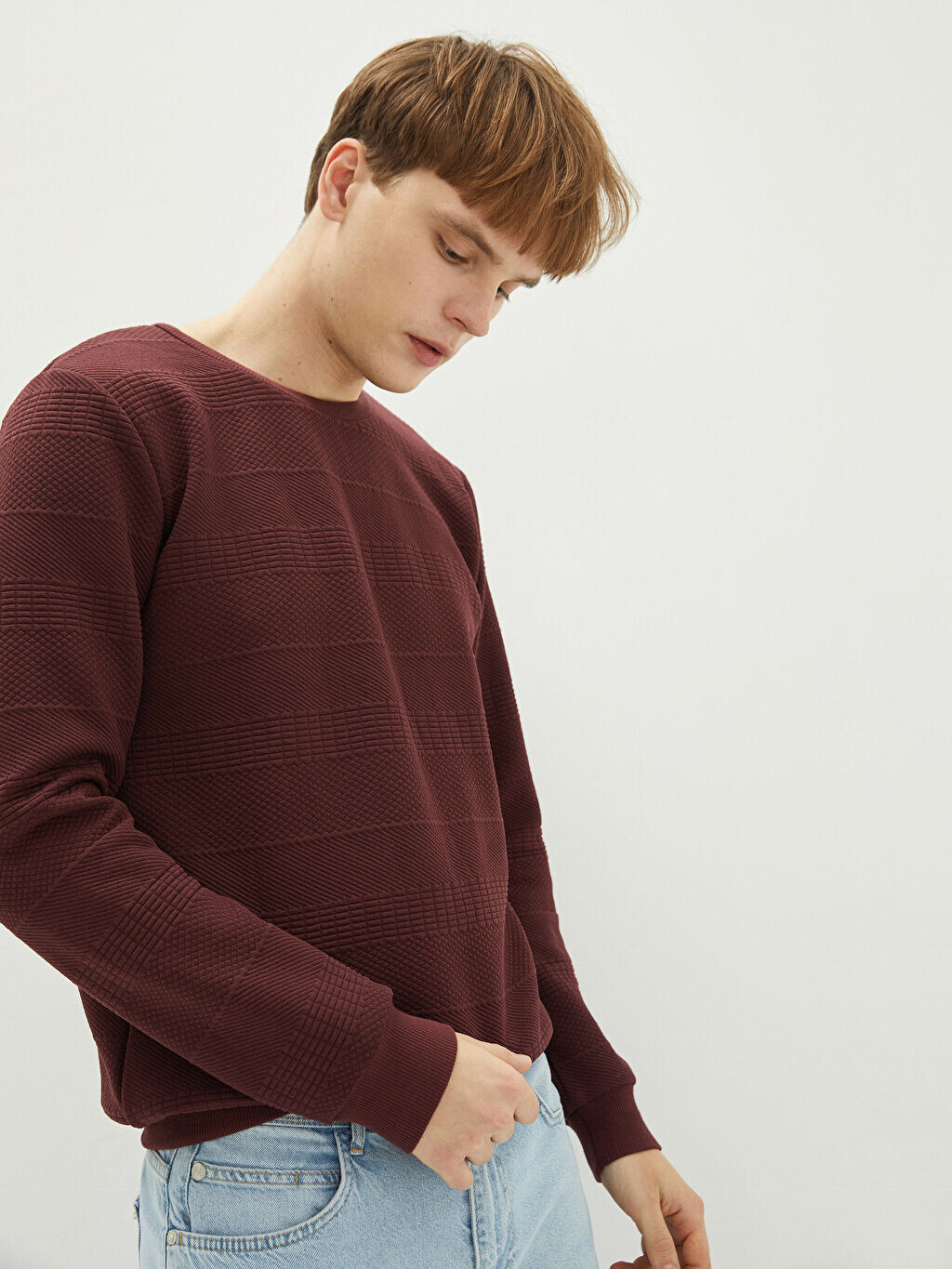 

Мужская толстовка с круглым вырезом и длинными рукавами LCW Casual, Коричневый, Мужская толстовка с круглым вырезом и длинными рукавами LCW Casual