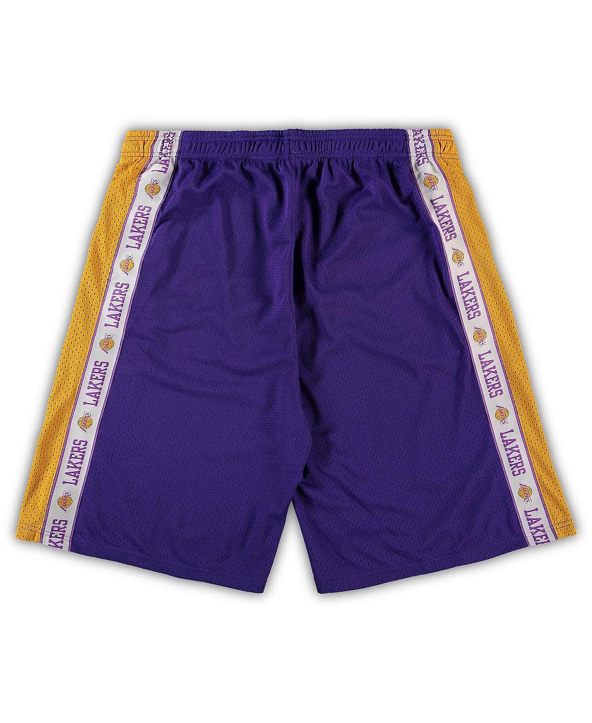 

Мужские фирменные пурпурно-золотые шорты los angeles lakers big tall mesh с тесьмой Fanatics, мульти