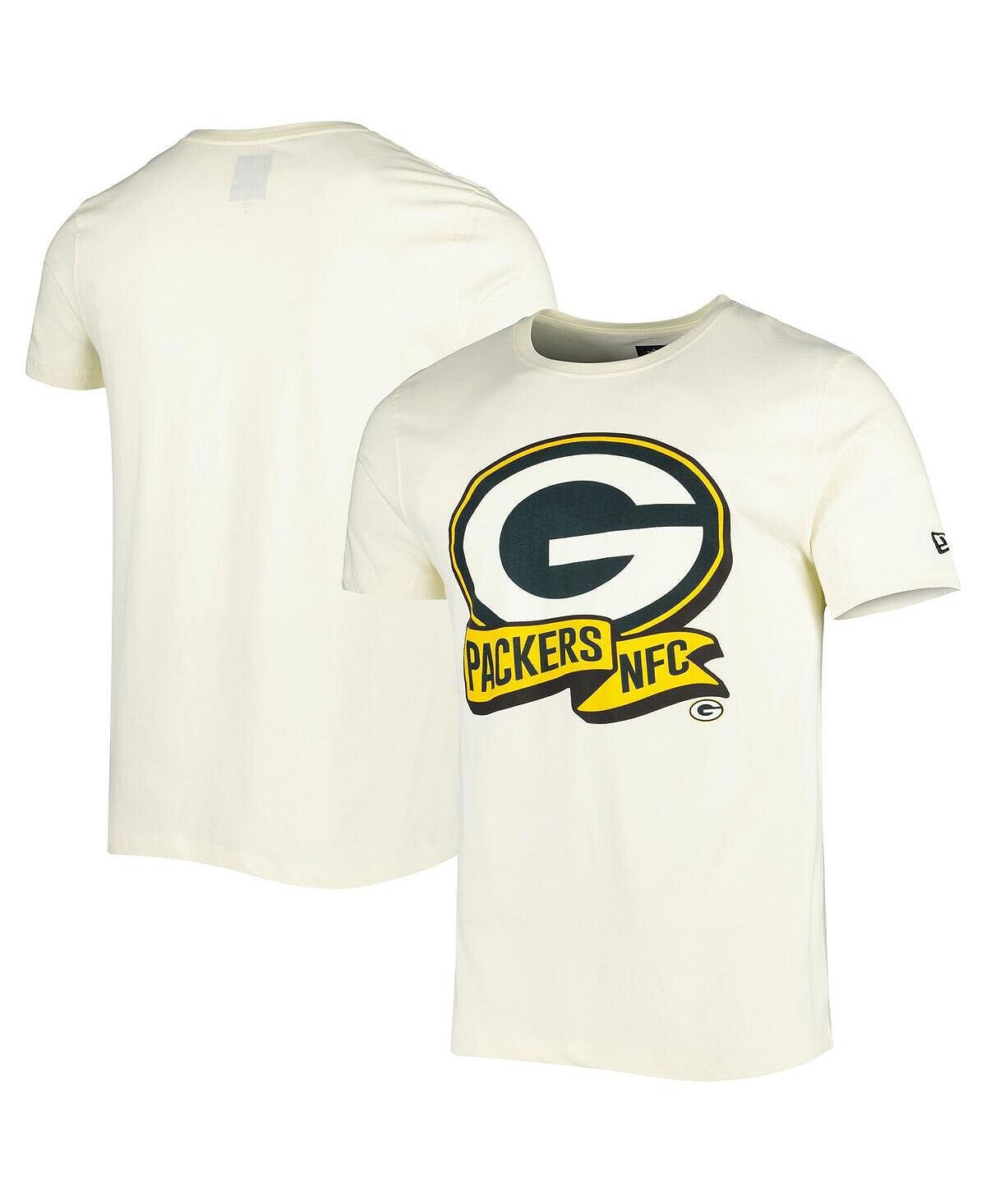 

Мужская кремовая футболка green bay packers sideline chrome New Era, кремовый