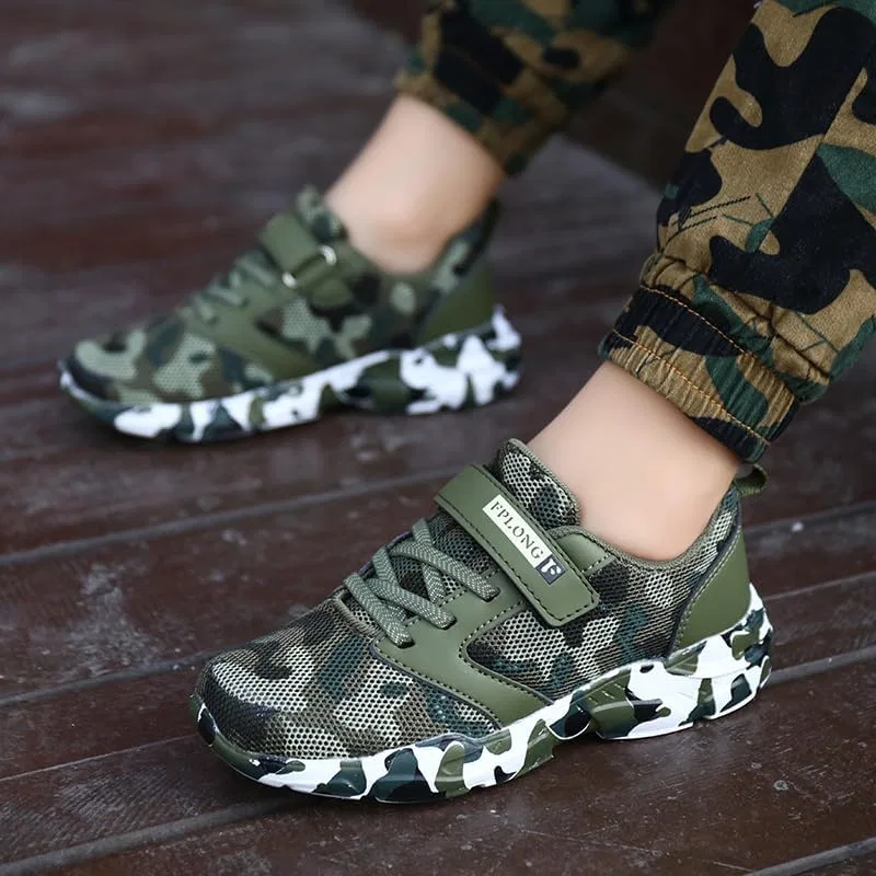 Детские легкие дышащие кроссовки для бега и ходьбы Aiscahent, Camouflage Green — фото 2