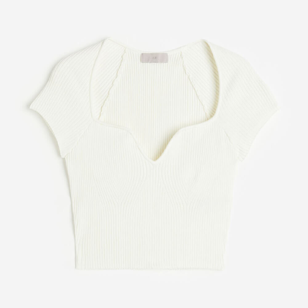

Топ H&M Rib-knit, белый