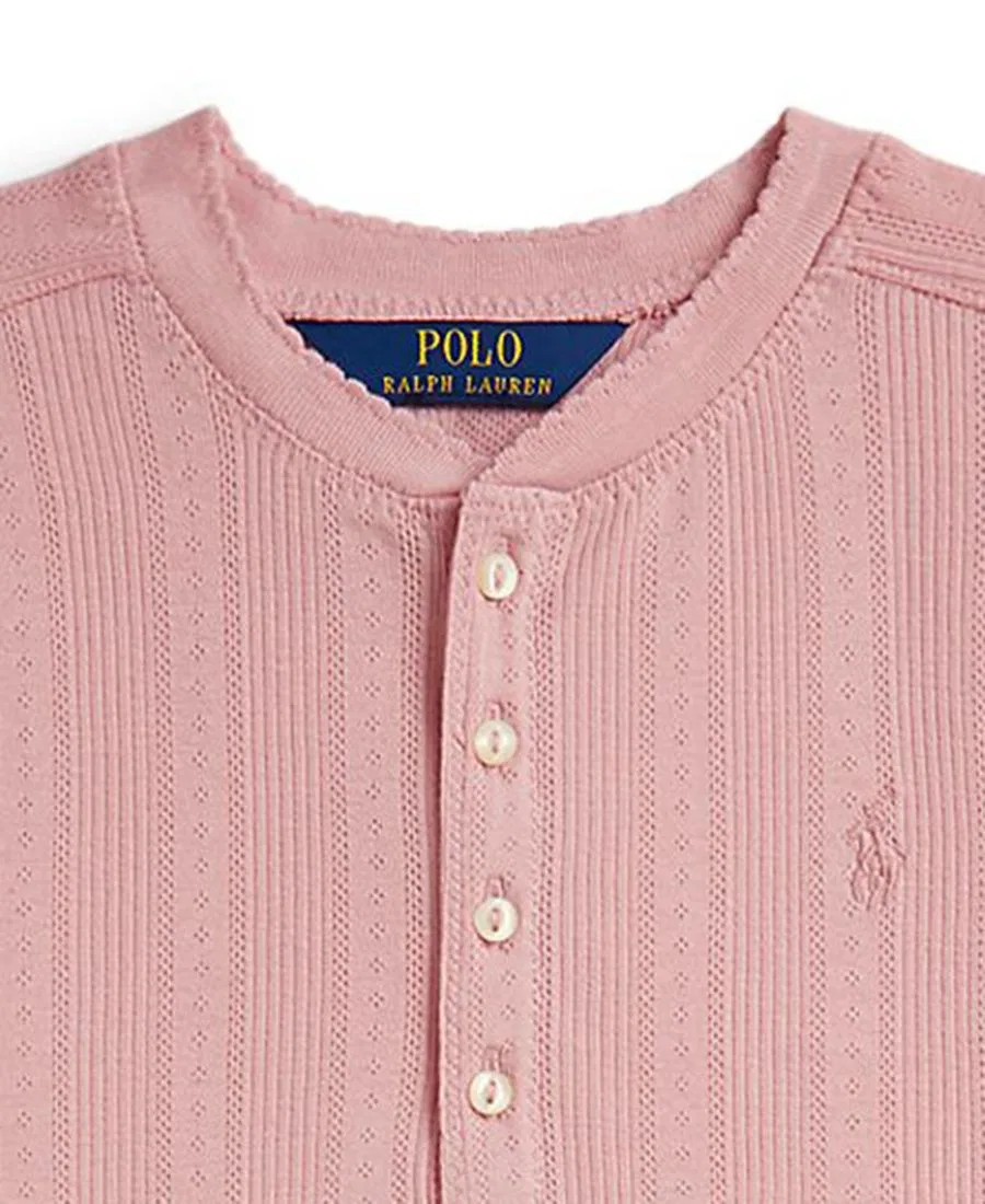 Платье-рубашка с коротким рукавом Polo Ralph Lauren, Pink/Beige — фото 3