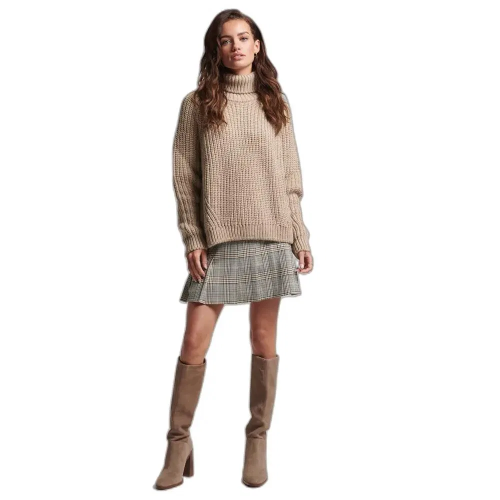 Женский свободный свитер с высоким воротником Superdry, Beige — фото 2