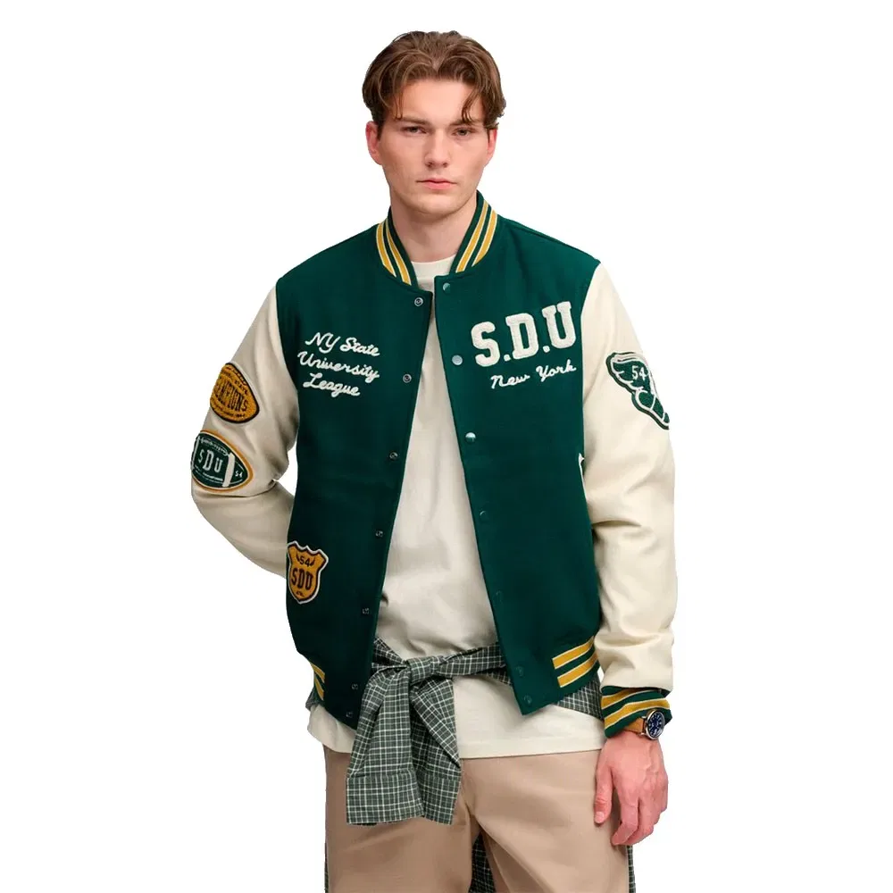 Мужская куртка-бомбер с патчами Superdry, Green
