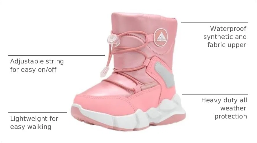 Детские зимние снежные ботинки Nova Mountain для мальчиков и девочек Nova Footwear, Pink — фото 3