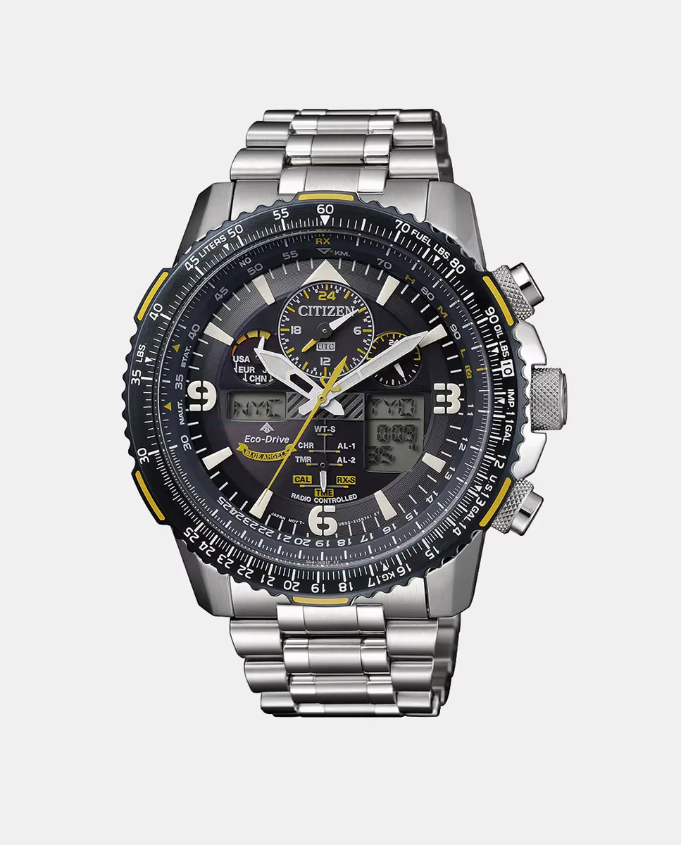 

Радиоуправляемые мужские часы JY8078-52L Eco-Drive Steel Chronograph Citizen, серебряный