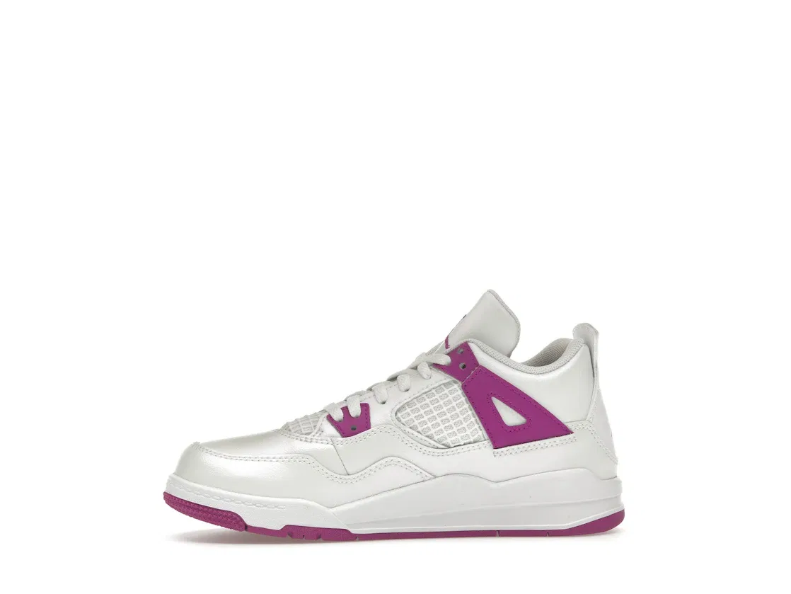 Детское кроссовки с высоким верхом Jordan 4 Retro Jordan, White/Hyper Violet — фото 3