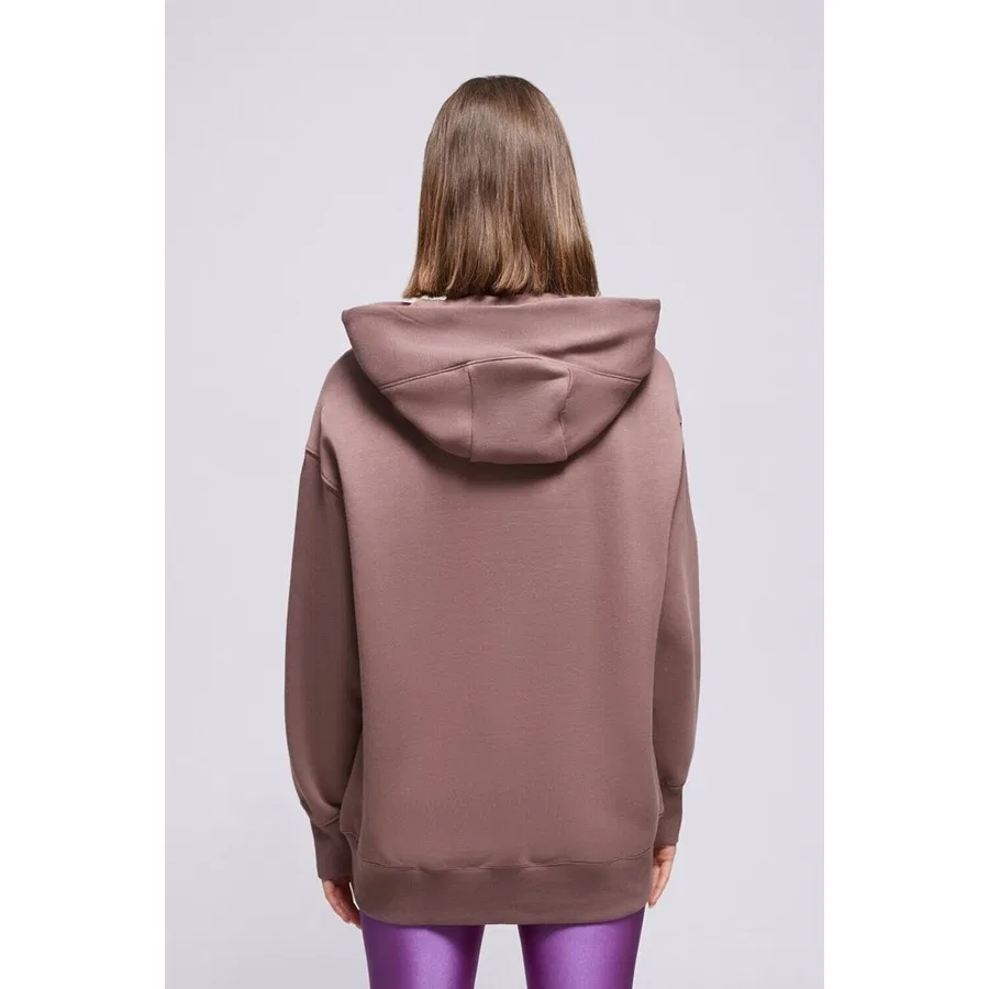 Женский свитшот оверсайз с капюшоном Phoenix Fleece Nike, Коричневый — фото 2