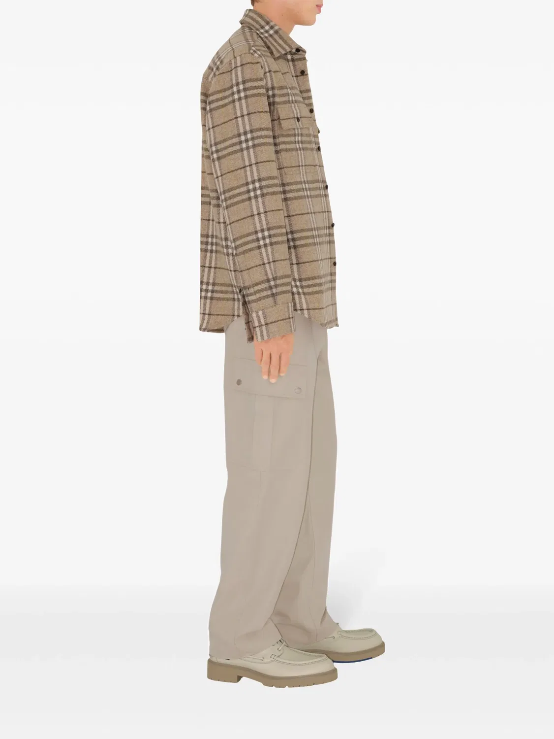 Burberry Рубашка из шерсти в коричневую клетку — фото 3
