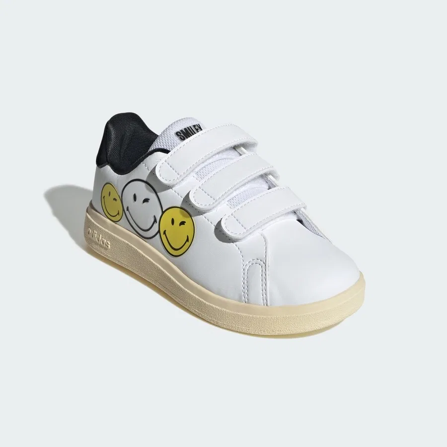 Кроссовки детские с принтом Smiley Advantage 2.0 adidas, Белый — фото 4