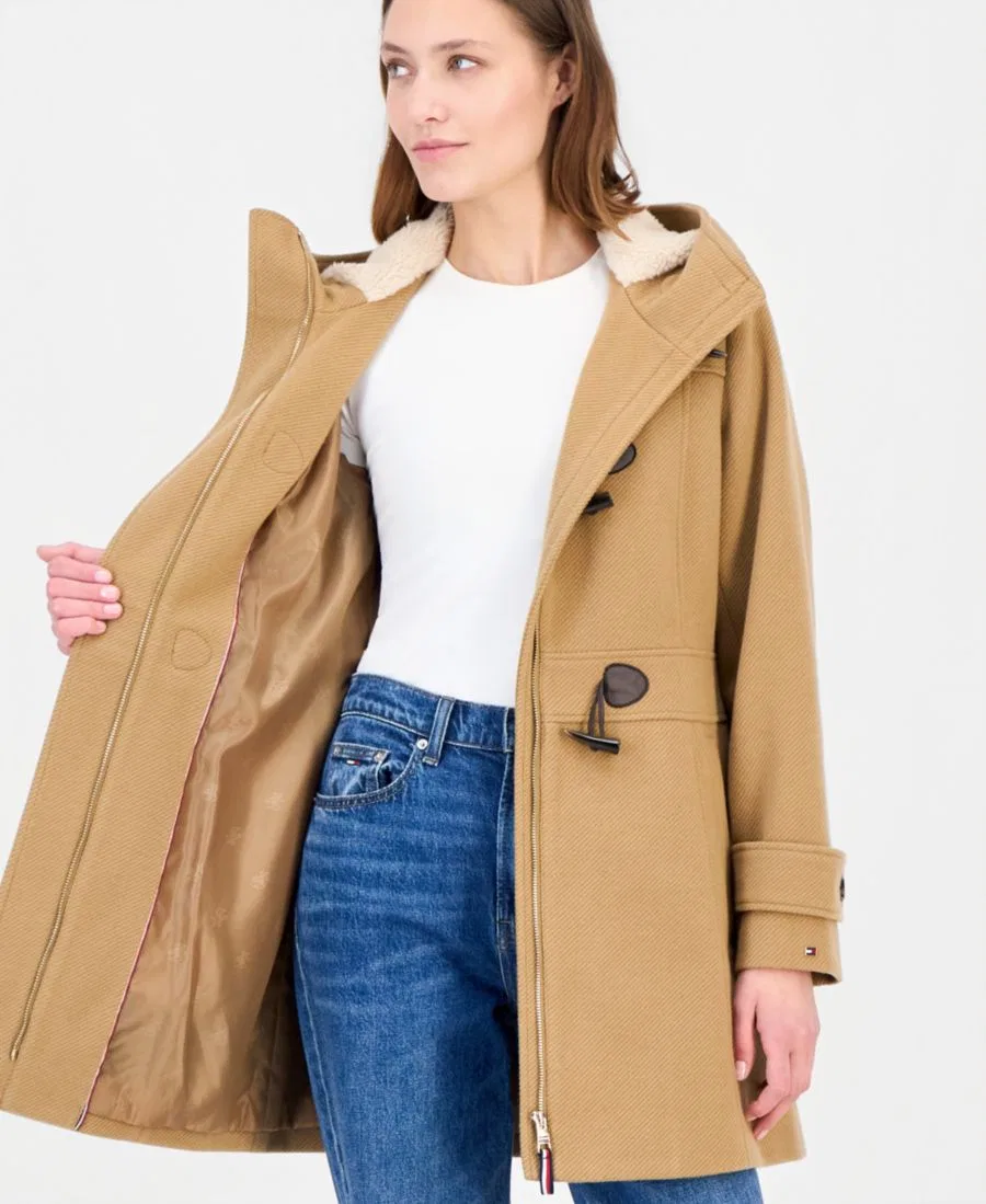 Пальто-тренчкот с капюшоном на молнии и тоглами, с подкладкой из флиса Tommy Hilfiger, Camel — фото 3