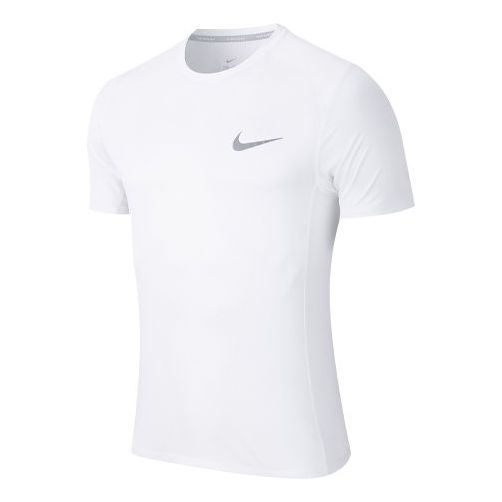 

Футболка miler running tops quick dry short sleeve white Nike, белый