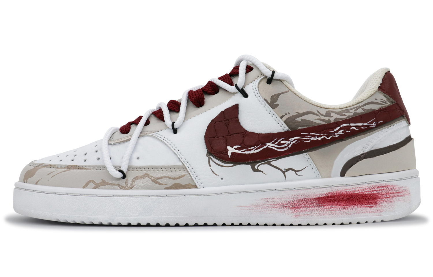 

Nike Скейтборд обувь Court Vision 1 мужские низкие белый и красный rice и серый контрастный дизайн