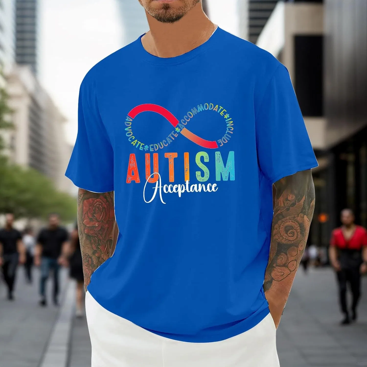 Мужская футболка с коротким рукавом Autism Awareness, Blue — фото 3