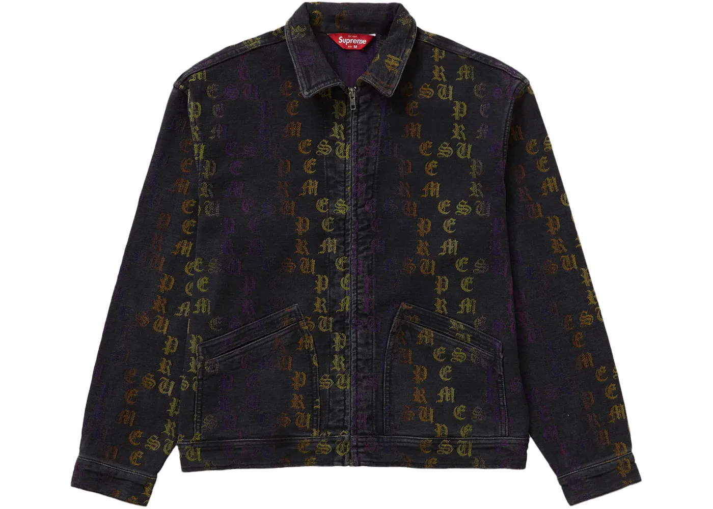 Мужская джинсовая куртка с градиентным жаккардовым принтом Supreme, Black