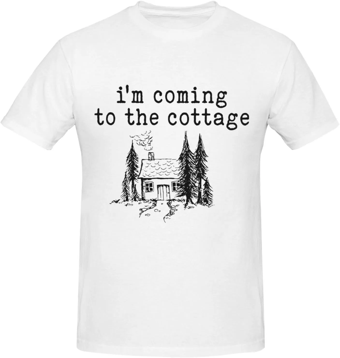 Мужская футболка с принтом I'M Coming To The Cottage, White