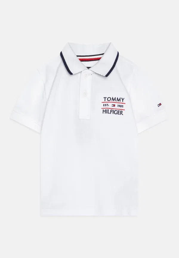 Поло хлопковое Flag Tommy Hilfiger White, белый — фото 3