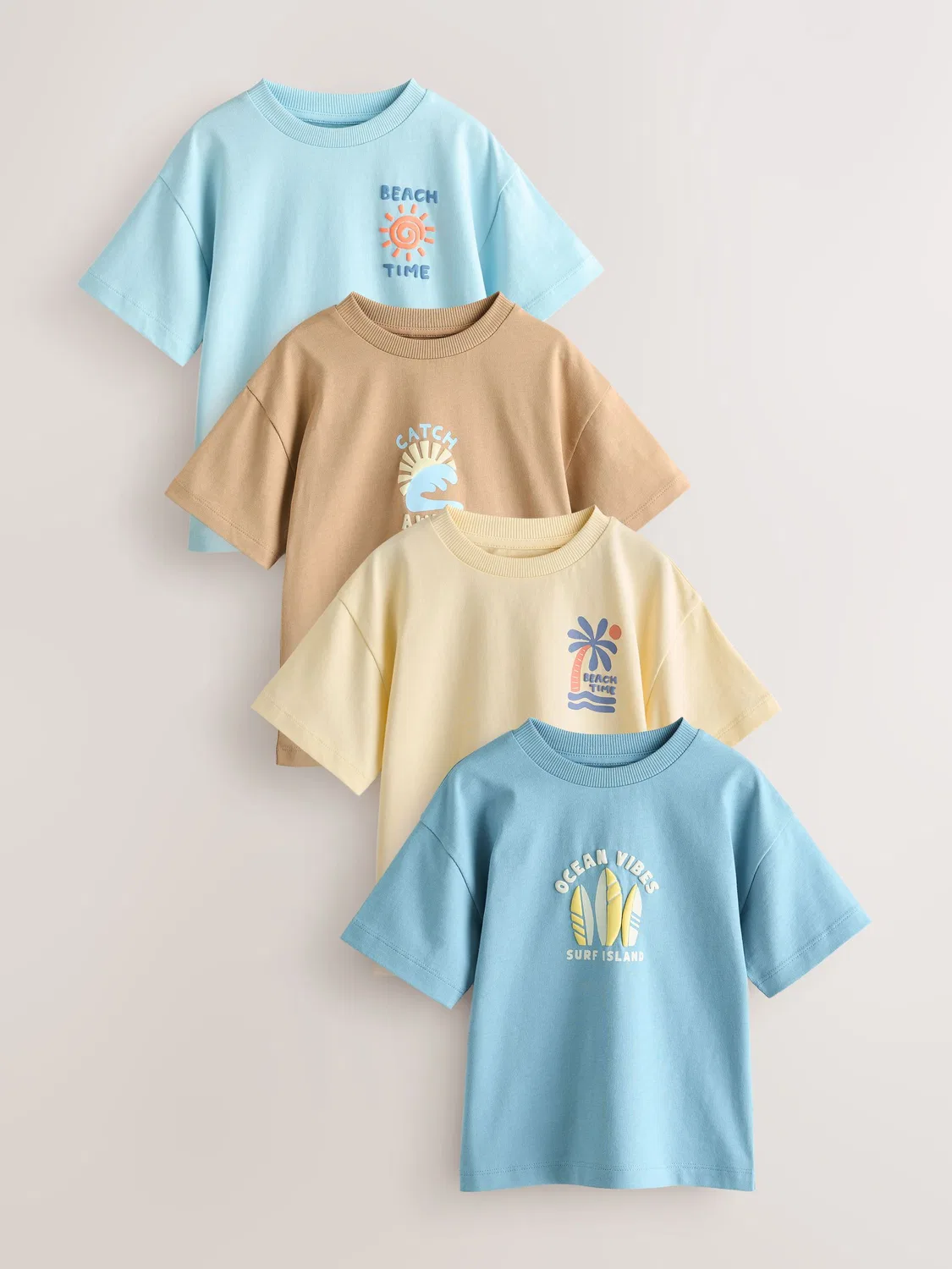 Футболки с коротким рукавом, набор 4 шт, Blue/Yellow Surf Next