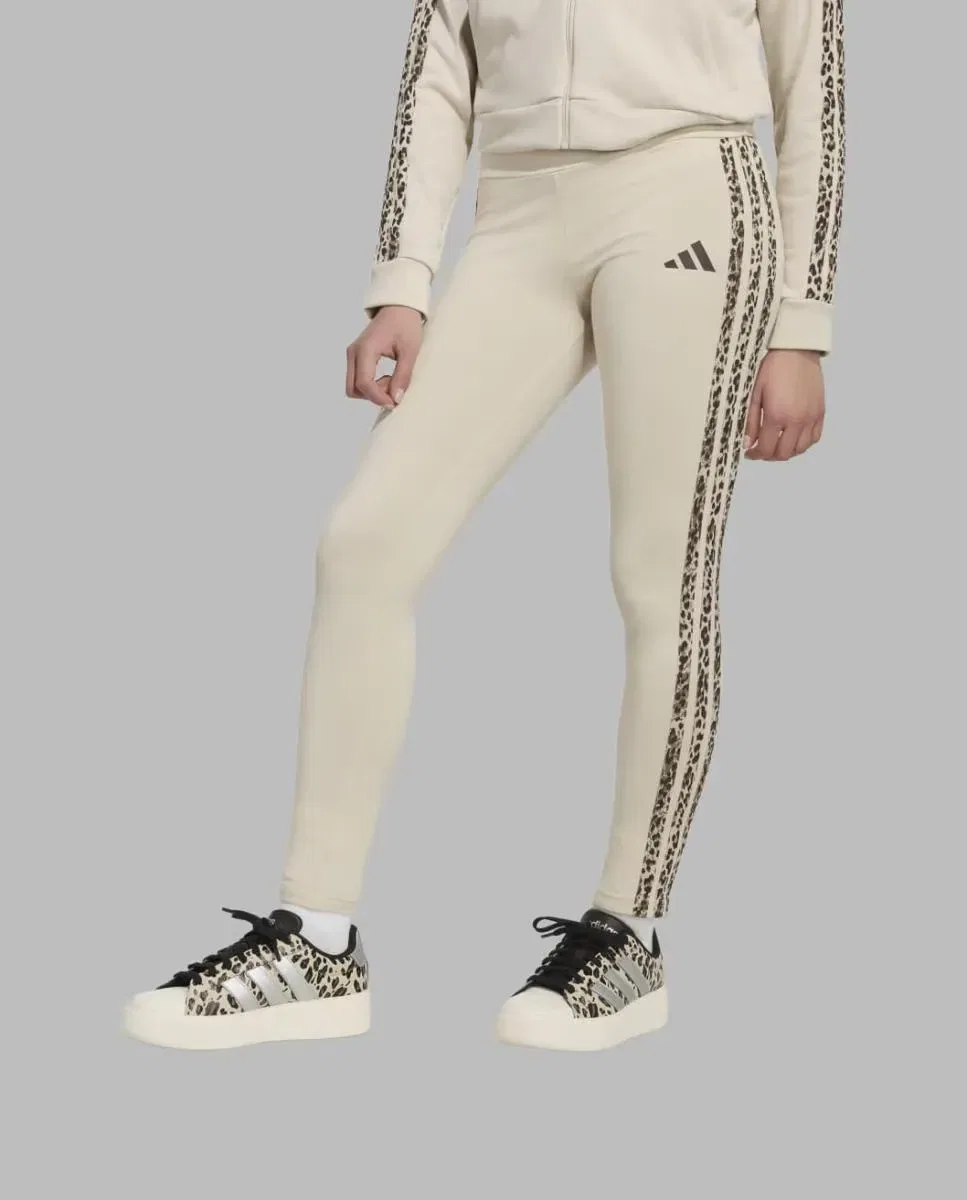 Детские леггинсы для девочек с принтом Animal adidas, Beige