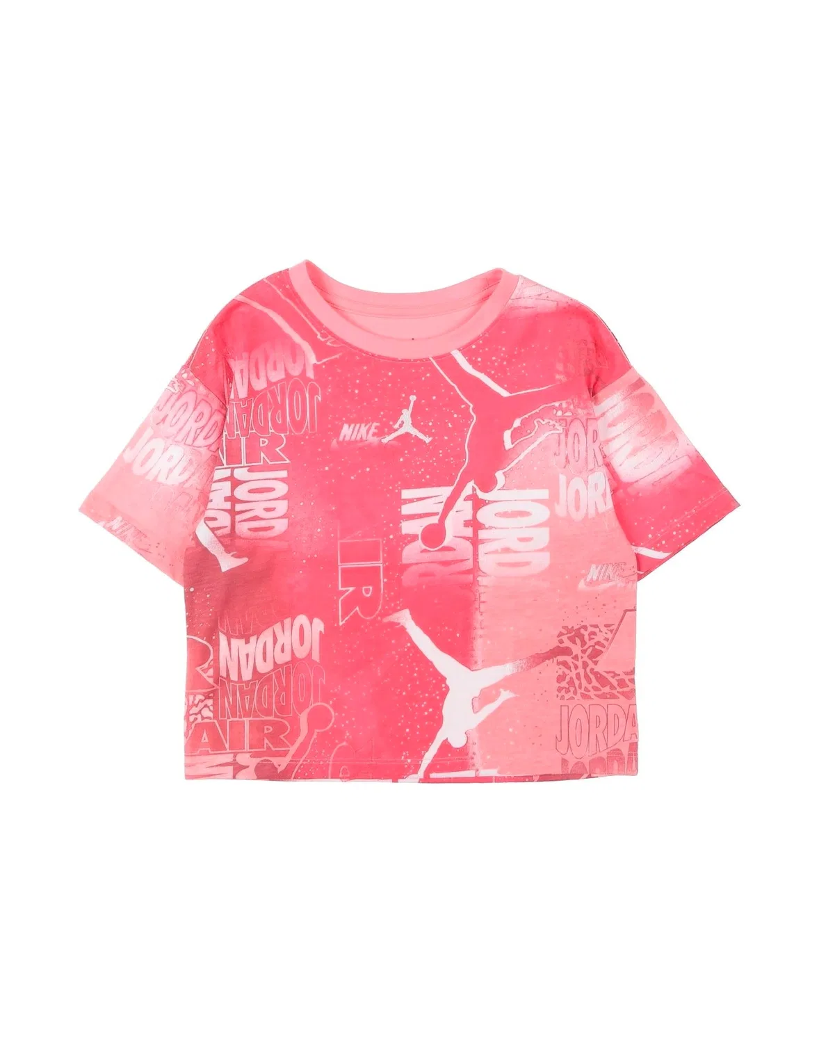 Детская футболка для девочек с принтом Essentials New Wave Aop Ss Tee Jordan, розовый