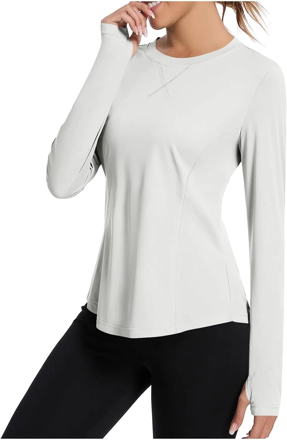 Женская рашгард с защитой UPF 50+, White
