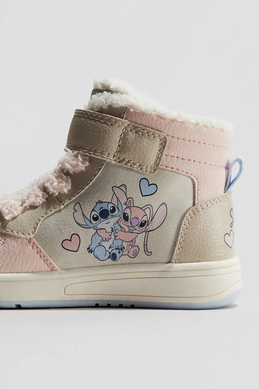 Кроссовки детские с утеплителем Hi-top H&M, Beige/Lilo & Stitch — фото 4