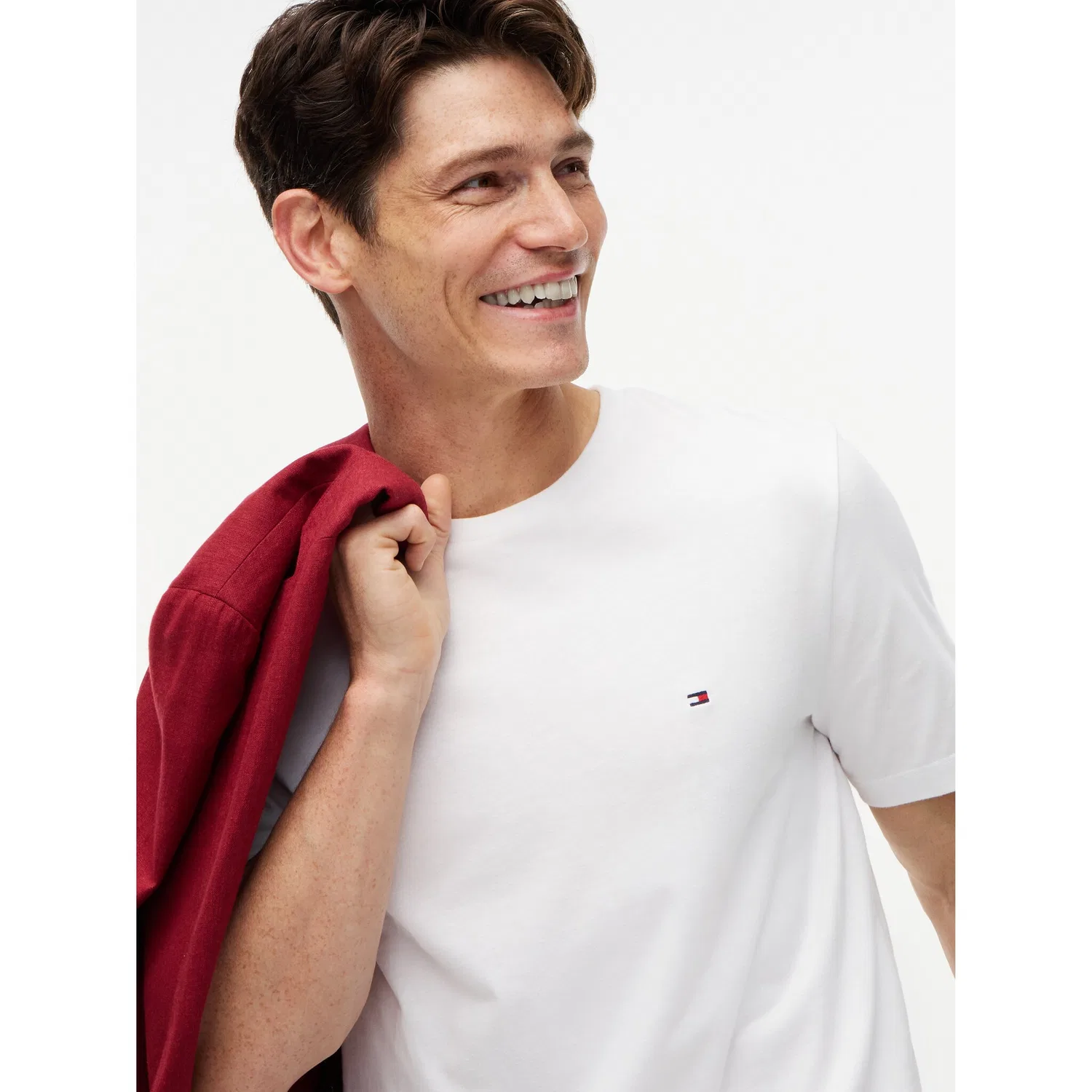 Мужская хлопковая футболка с вышивкой Tommy Hilfiger, White — фото 2