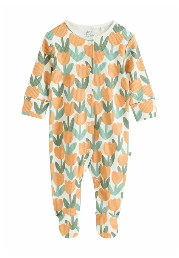 Комплект из 5 боди с длинным рукавом Rib Next, sage green floral, зеленый — фото 4