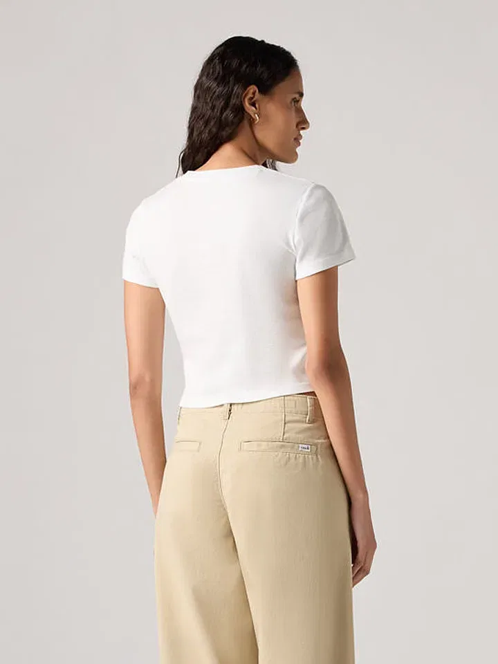 Женская укороченная футболка Levi's, White — фото 3