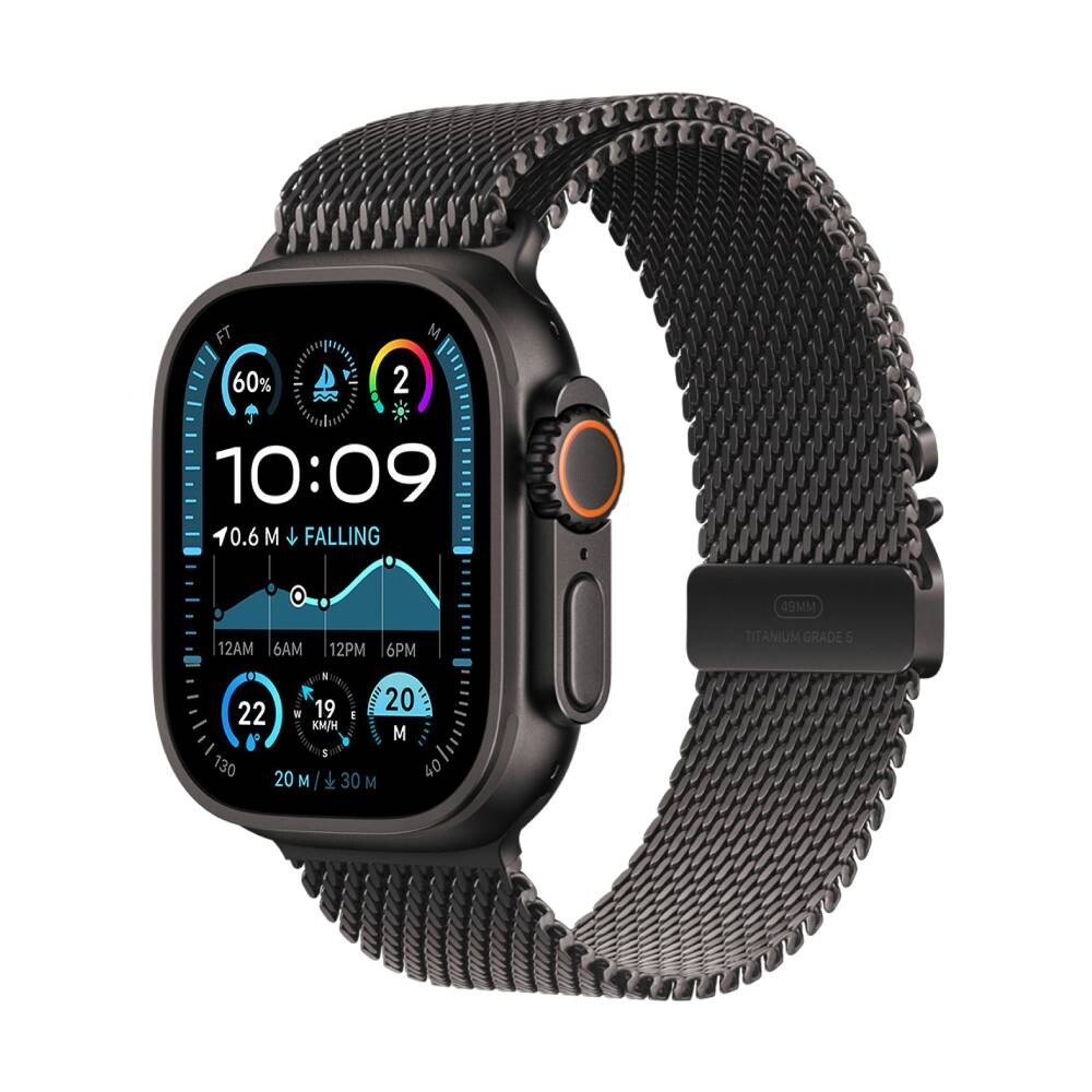 

Умные часы Apple Watch Ultra 2, 49 мм, GPS+Cellular, Black Titanium Case/ Black Titanium Milanese Loop, S, Черный, Умные часы Apple Watch Ultra 2, 49 мм, GPS+Cellular, Black Titanium Case/ Black Titanium Milanese Loop, S