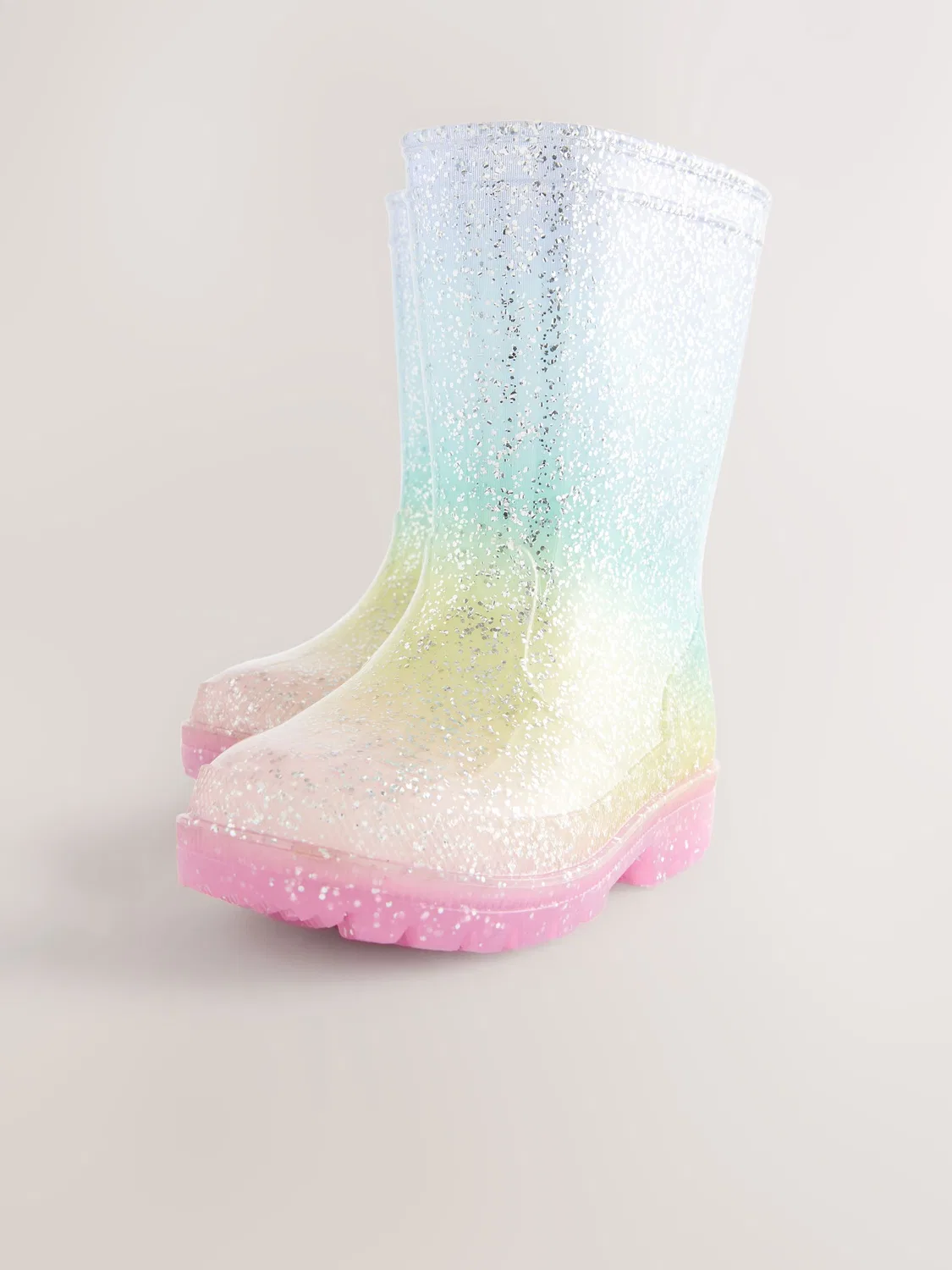 Резиновые сапоги, блестящий дизайн, Wellies Next, мультицветная радуга — фото 3