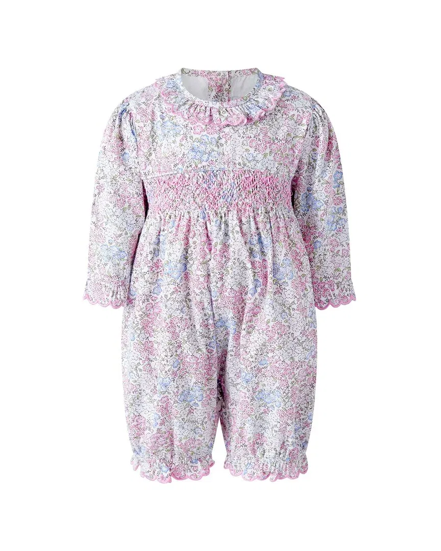 Детский боди-комбинезон с отделкой рюшами Smocked Scalloped Rachel Riley, розовый
