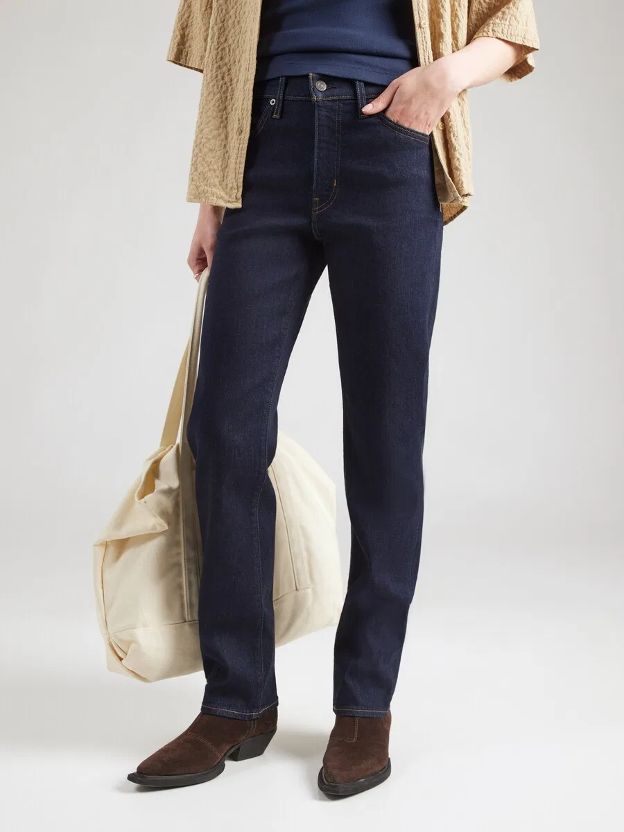 Джинсы LEVI'S Slim fit '722 High Rise Slim' темно-синего цвета — фото 2
