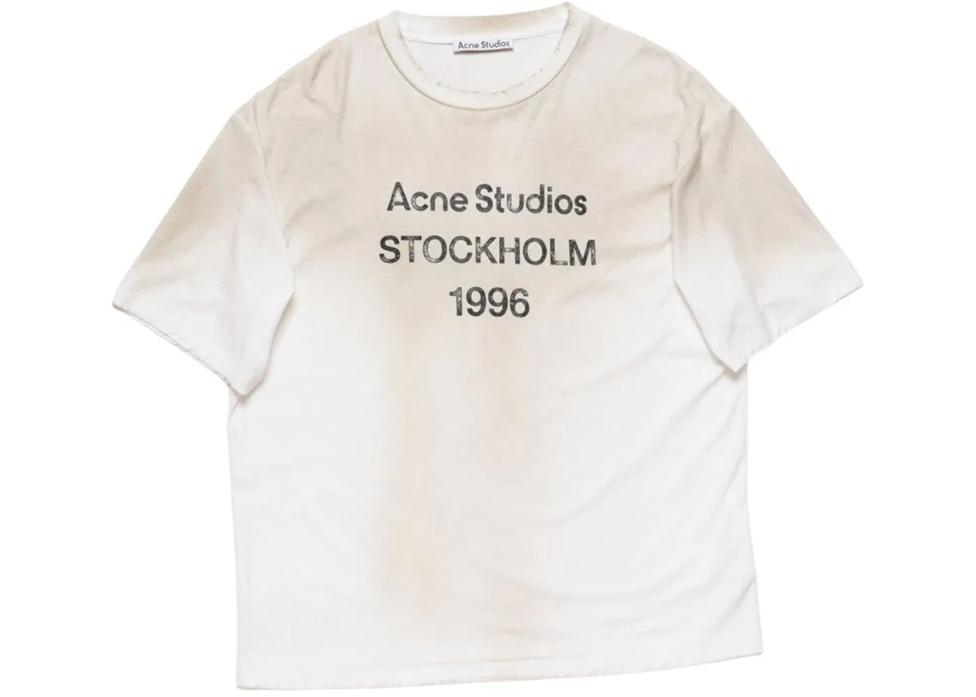 Детская футболка с принтом Acne Studios Logo Relaxed Tee, Dusty White Beige
