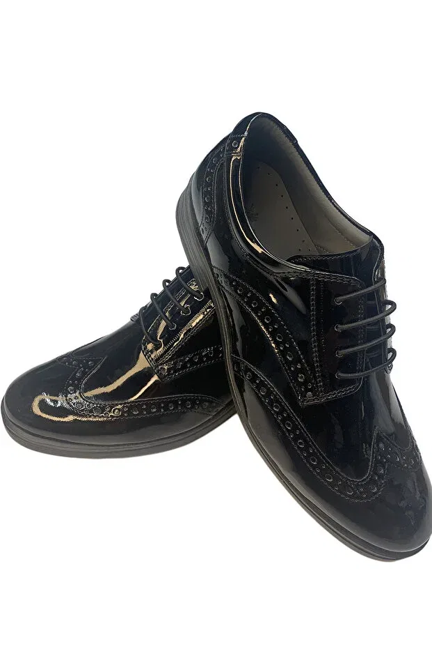 Детские туфли для мальчиков лаковые Ceocuk, Black