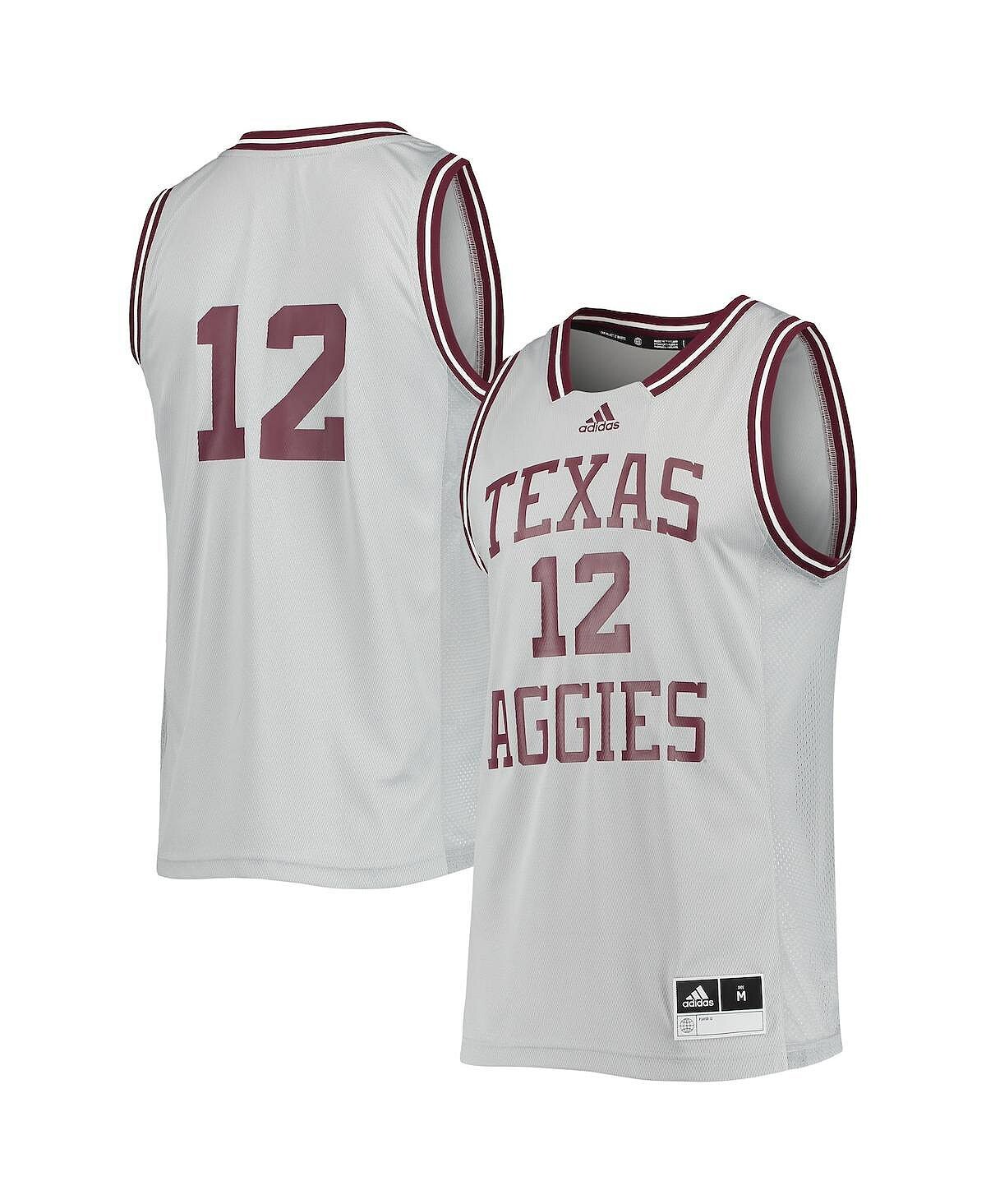 

Мужской серый трикотаж #12 texas a&m aggies reverse retro adidas, серый